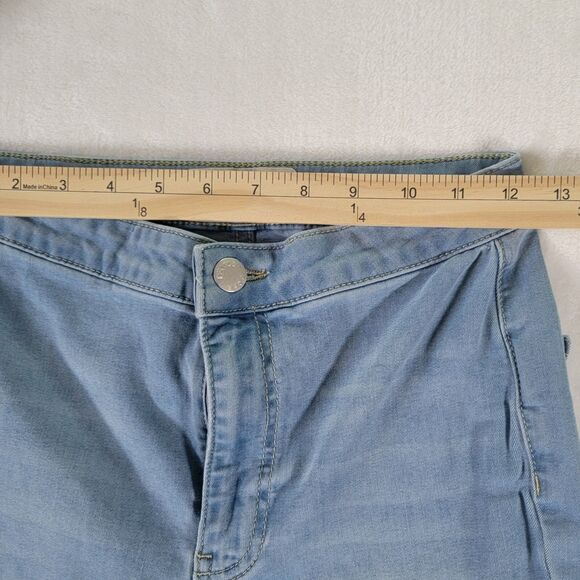 FREE PEOPLE Women's W 27 Stretch Raw Hem Flare Mid-Rise Jeans Blue Denim - Picture 8 of 13